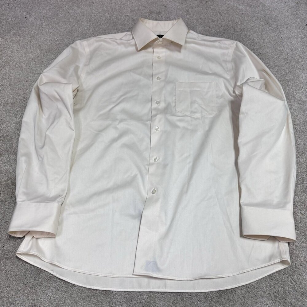 Polifroni Milano Button Down Shirt Men’s Yellow Long Sleeve Size Large
